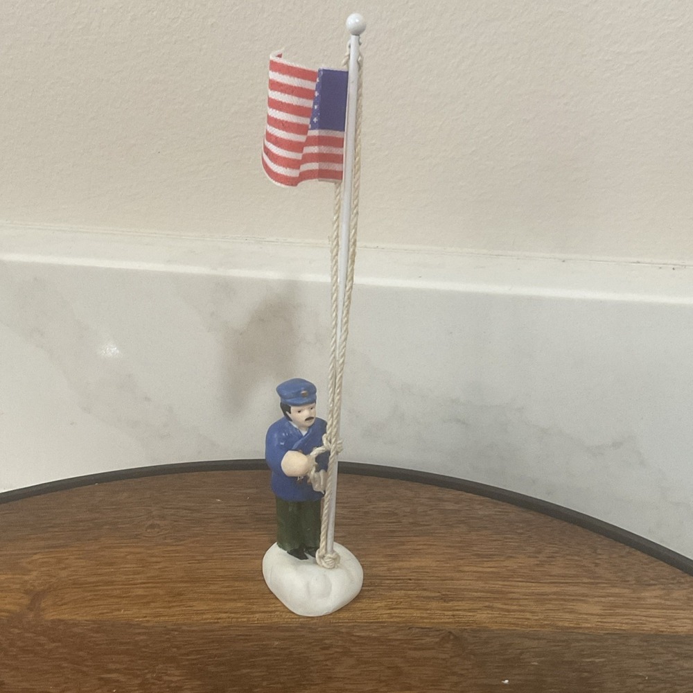 It's A Wonderful Life Village Bedford Falls Honor Guard Flag Limited Edition